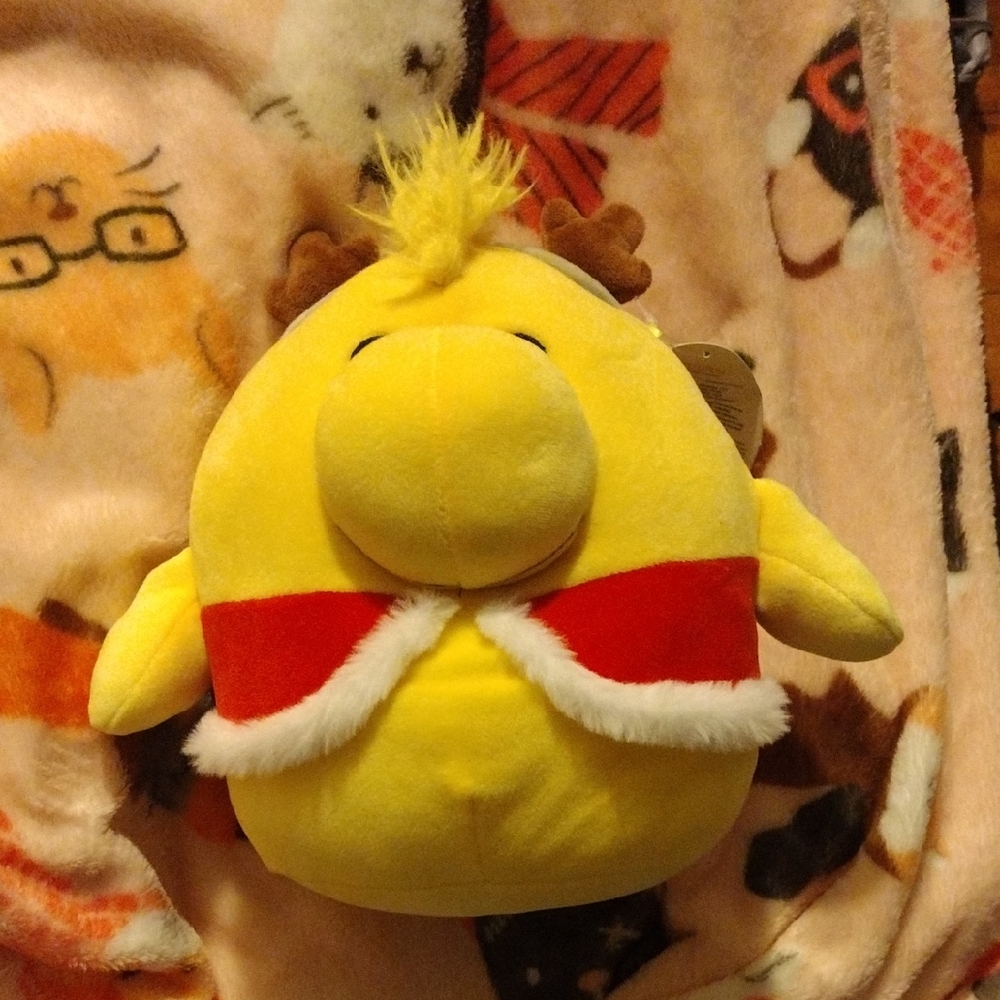 Peanuts Squishmallow Woodstock Dressed As Reindeer Plush